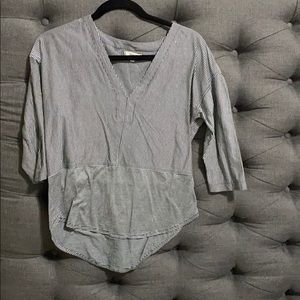 Madewell Navy and White striped blouse